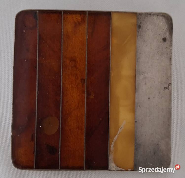 Śliczna stara broszka Bursztyn Amber Jantar