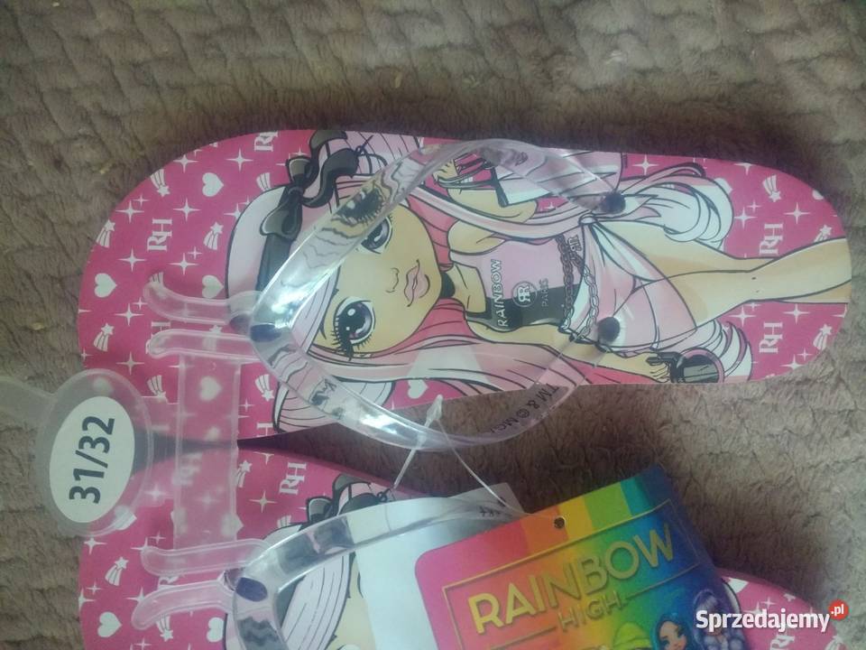 Klapki japonki Rainbow High rozmiar 3132 nowe dziewczynka Klapki