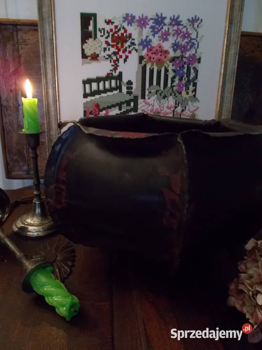 Piękna Stara Donica Osłonka Rękodzieło Metal Szczecin