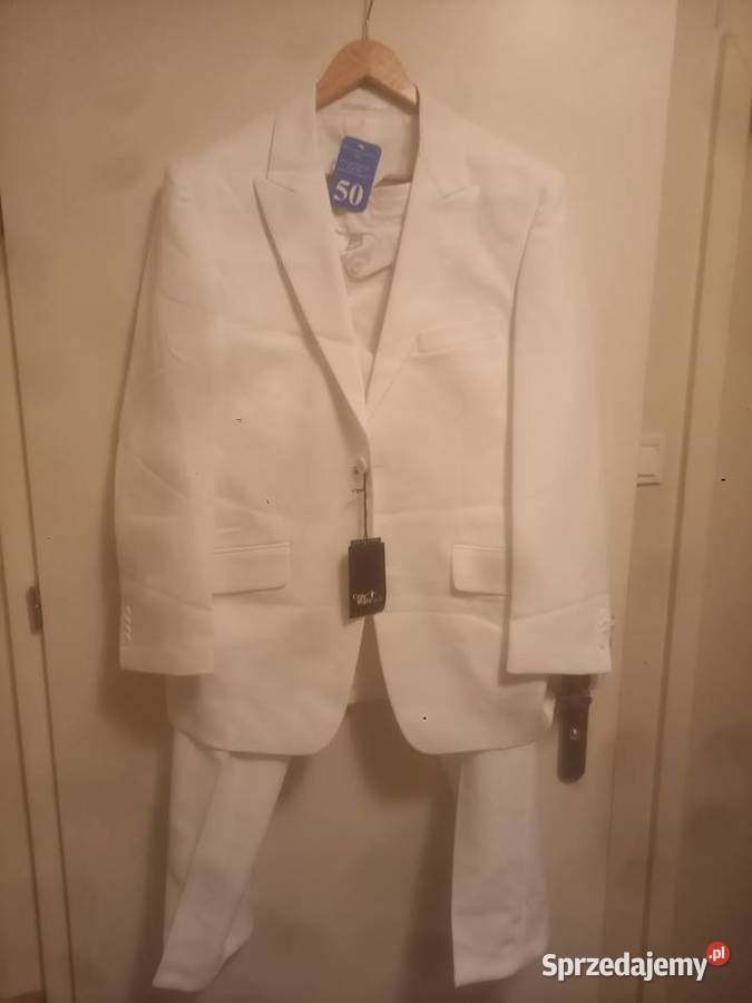 Garnitur męski biały mazowieckie Warszawa