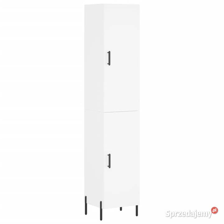 Wysoka szafka biała 345x34x180 materiał mazowieckie