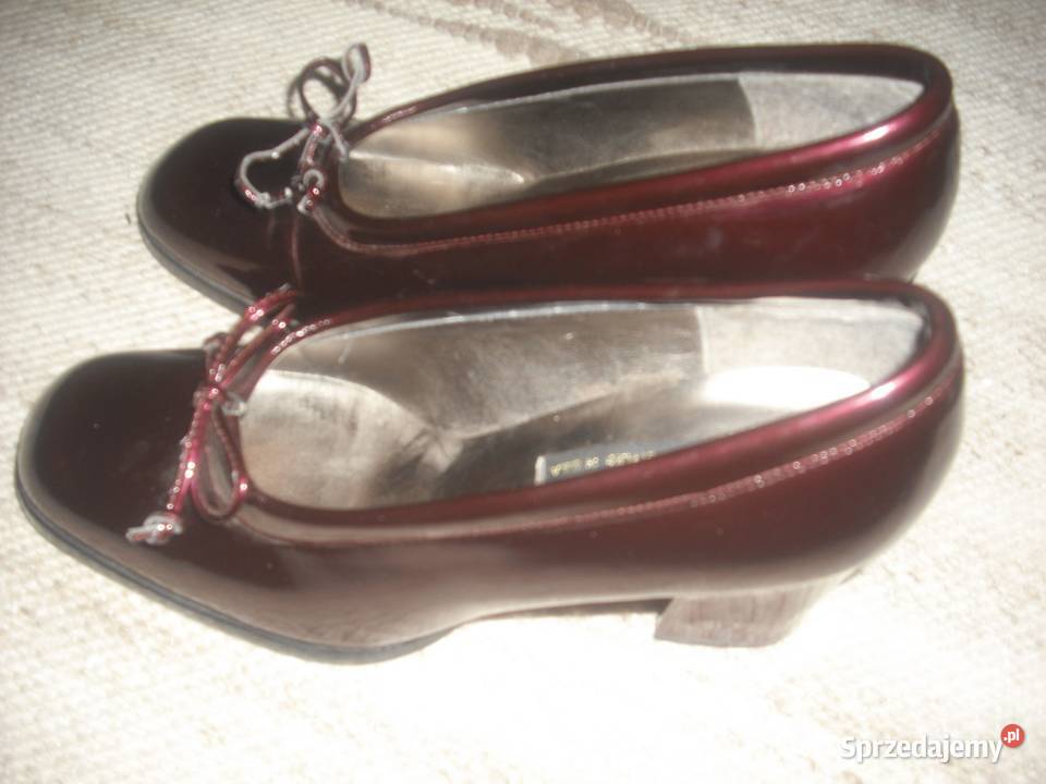 Pantofle damskie skóra naturalna lakierowana Czółenka mazowieckie Warszawa