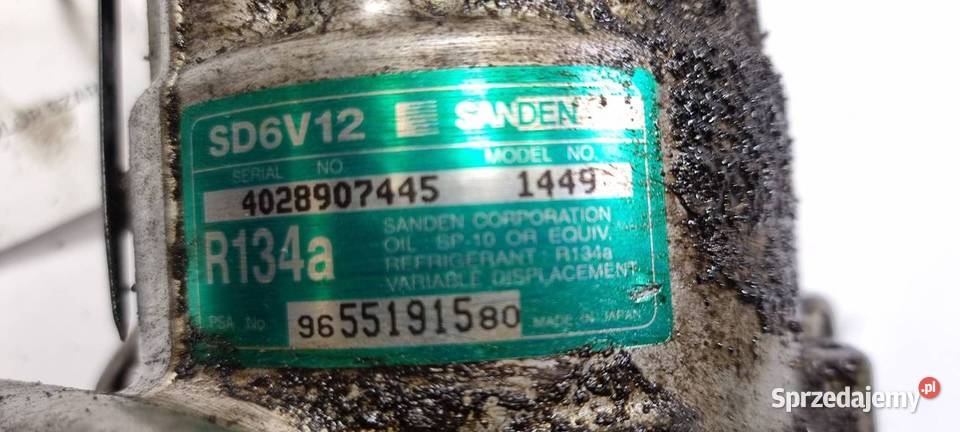 SPRĘŻARKA KLIMATYZACJI PEUGEOT 206 9655191580