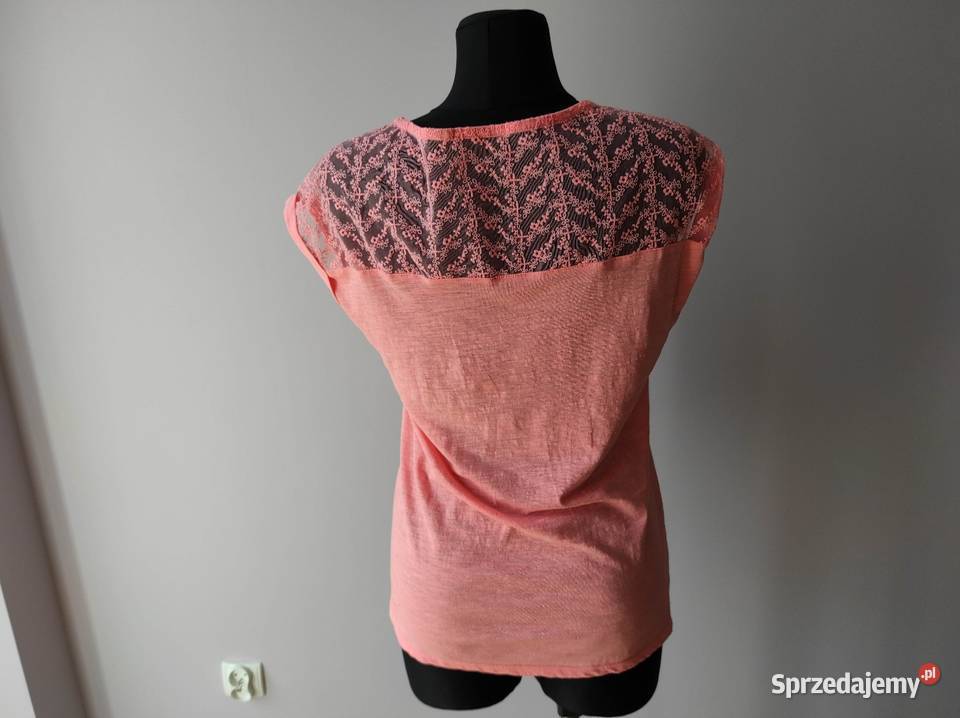 Różowa bluzka z koronką Cameieu 40 L 42 XL różowy Płock sprzedam