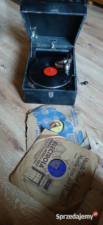 Stary Polski gramofon walizkowy na korbkę Kraków