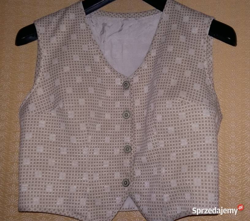 Żakiet z kamizelką damski L biały łódzkie Łódź
