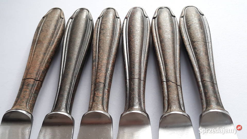 Noże obiadowe BAKELIT Gerlach sztućce PRL śląskie Dąbrowa Górnicza