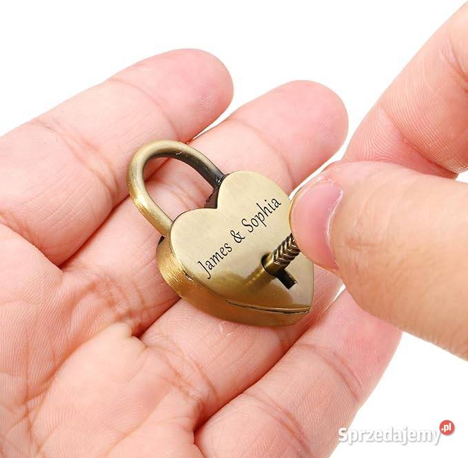Złota KŁÓDKA MIŁOŚCI z kluczykiem pióro Wołczyn