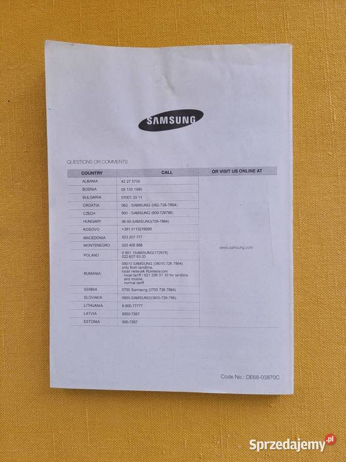 Instrukcja obsługi i montażu piekarnika SAMSUNG sprzedam