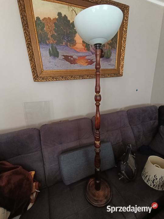 lampę stojącą drewnianą podłogową sprzedam Poznań sprzedam