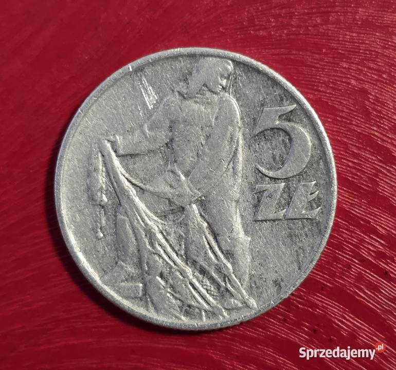 Moneta 5 z RYBAKIEM 1959r Stan oryginalny nie