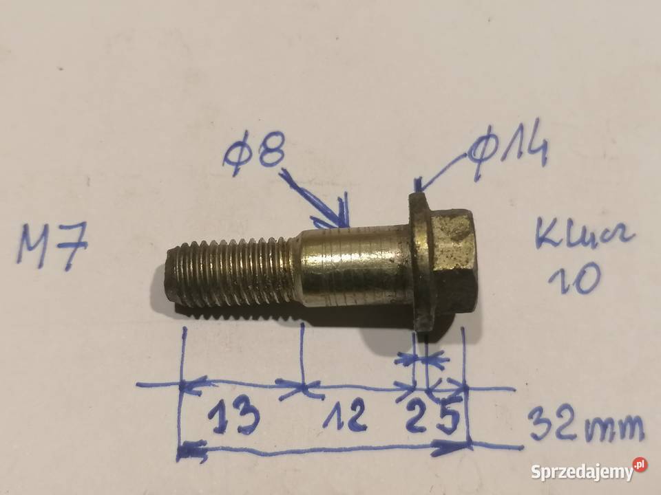 śruba M7x1 pod klucz sześciokąt 10mm sprzedam