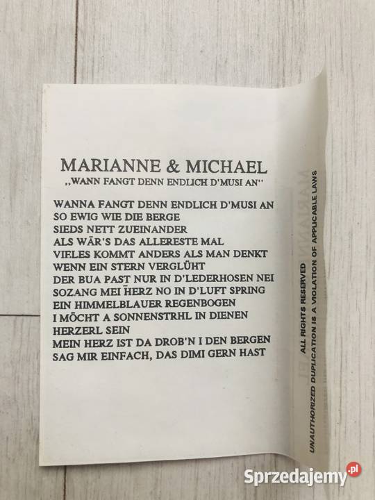 Kaseta audio Marianne Michael Wann Fangt Denn łódzkie