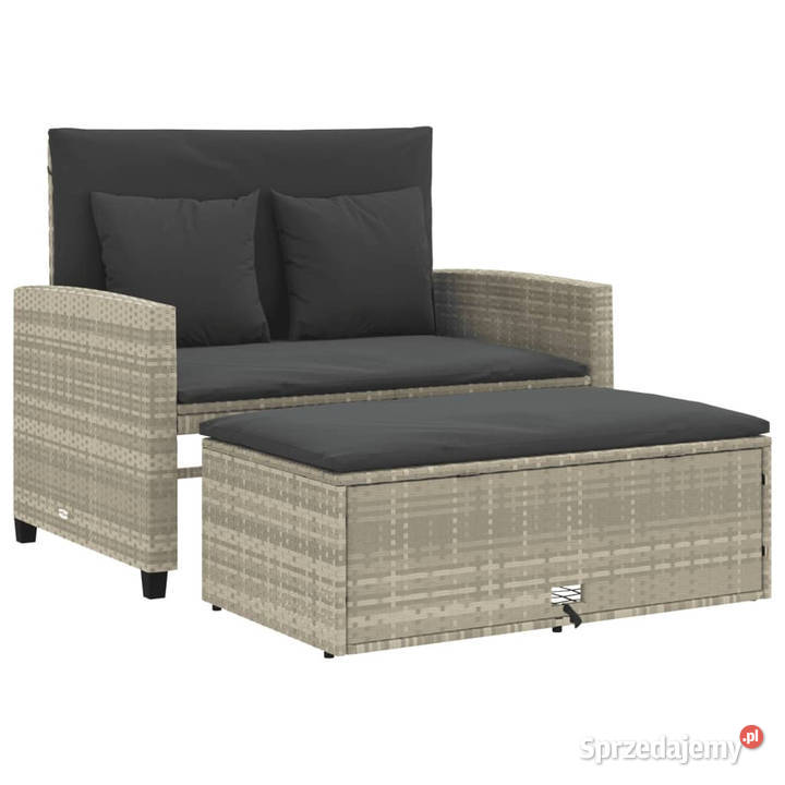 Sofa ogrodowa z poduszkami 2osobowa jasnoszara Warszawa sprzedam