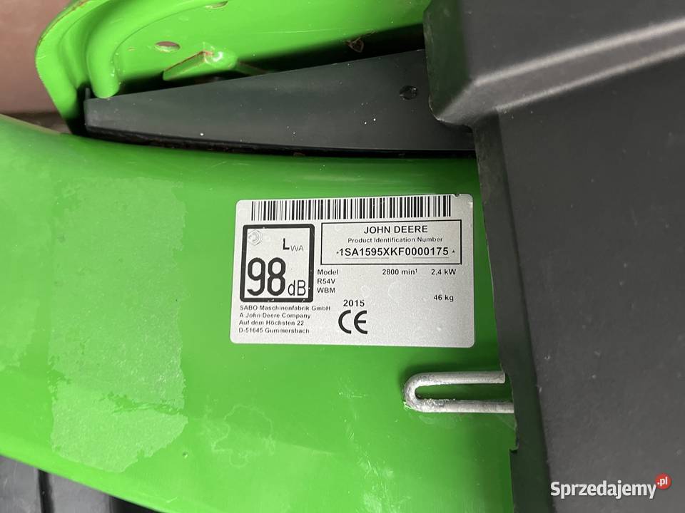 JOHN DEERE kosiarka spalinowa z napędem Sabo Nakło sprzedam