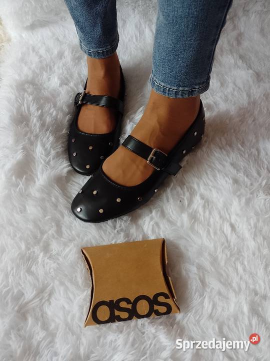 42 ASOS Design Czarne bogato zdobione baleriny z Kraków