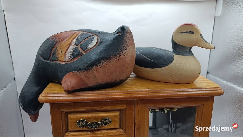 Figurki ceramiczne ptaki dwie kaczki Zamość