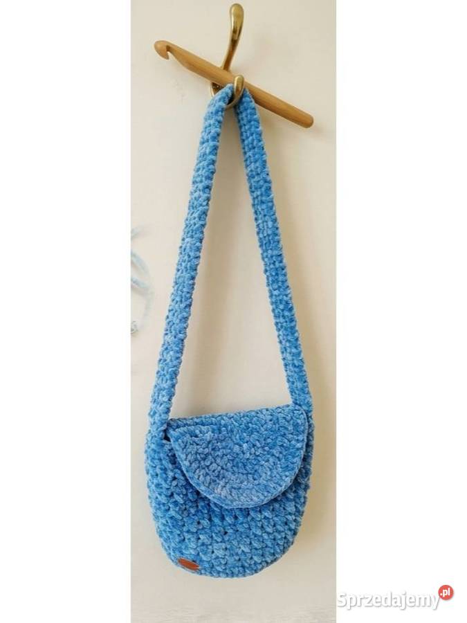 Torebka że sznurka welwetowego crochet ręczne Piotrków Trybunalski sprzedam