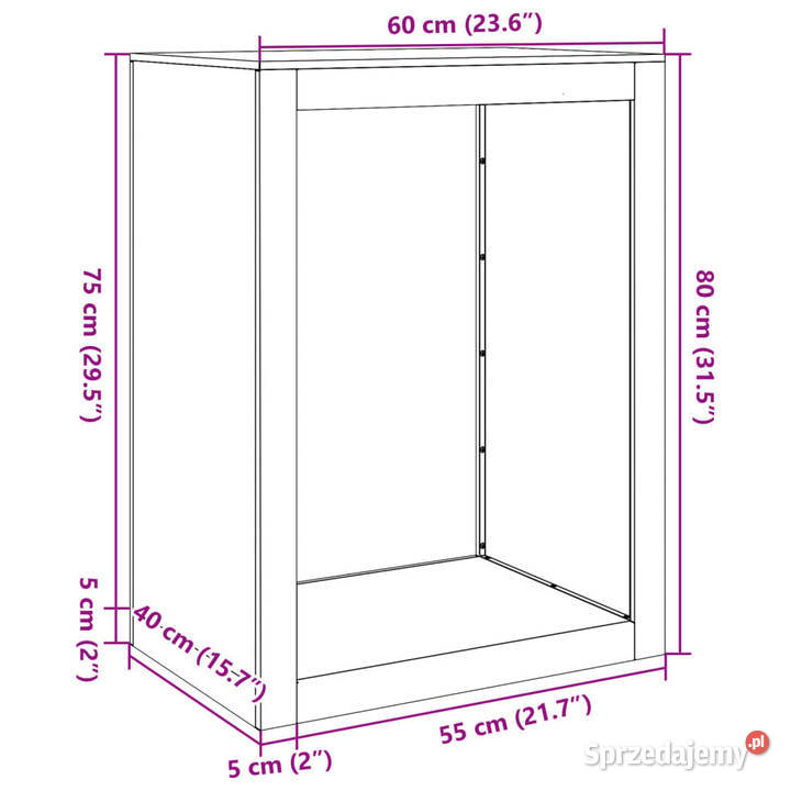 Stojak na drewno opałowe 60x40x80 stal Warszawa