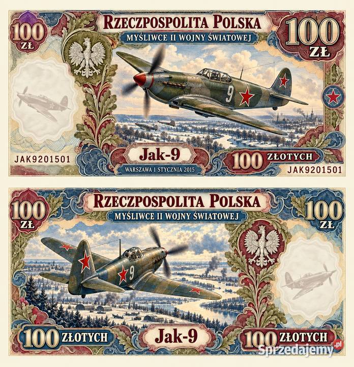 11 sztuk banknotów kolekcjonerskich z serii Numizmatyka