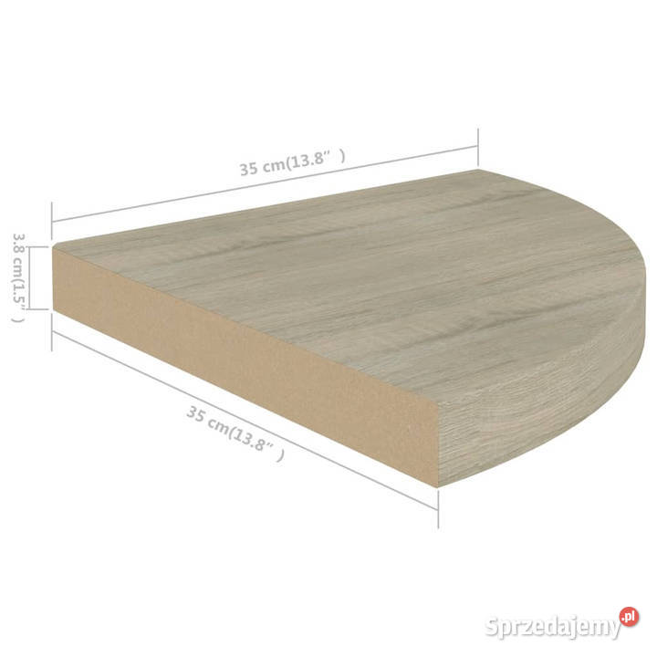 Narożna półka ścienna kolor dębowy 35x35x38 MDF mazowieckie