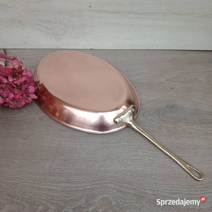 Duża miedziana patelnia owalna 36x25 Warszawa