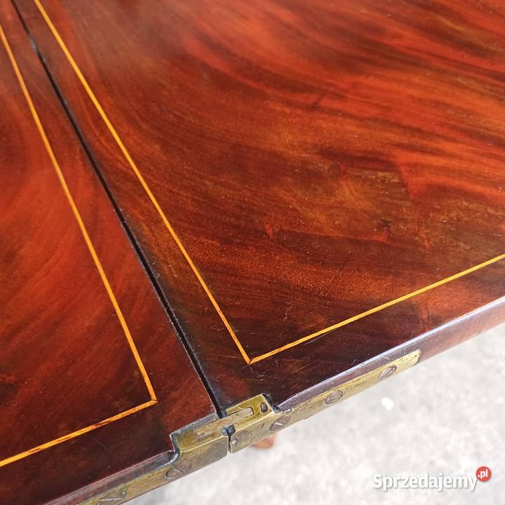 Unikatowy Stolik Karciak Biedermeier rozkładany Suchorzew