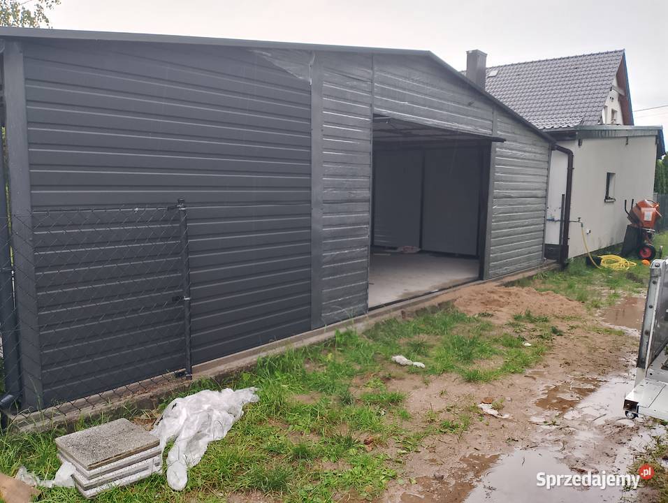 Grafitowy Blaszak bramy uchylne TANIO Garaże 300zł/m2 Sprzedaż warmińsko-mazurskie Ełk