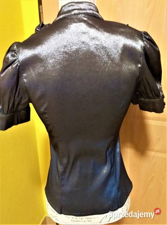 Srebrzysto czarna elegancka bluzka wyjściowa Bluzki i koszule Katowice sprzedam