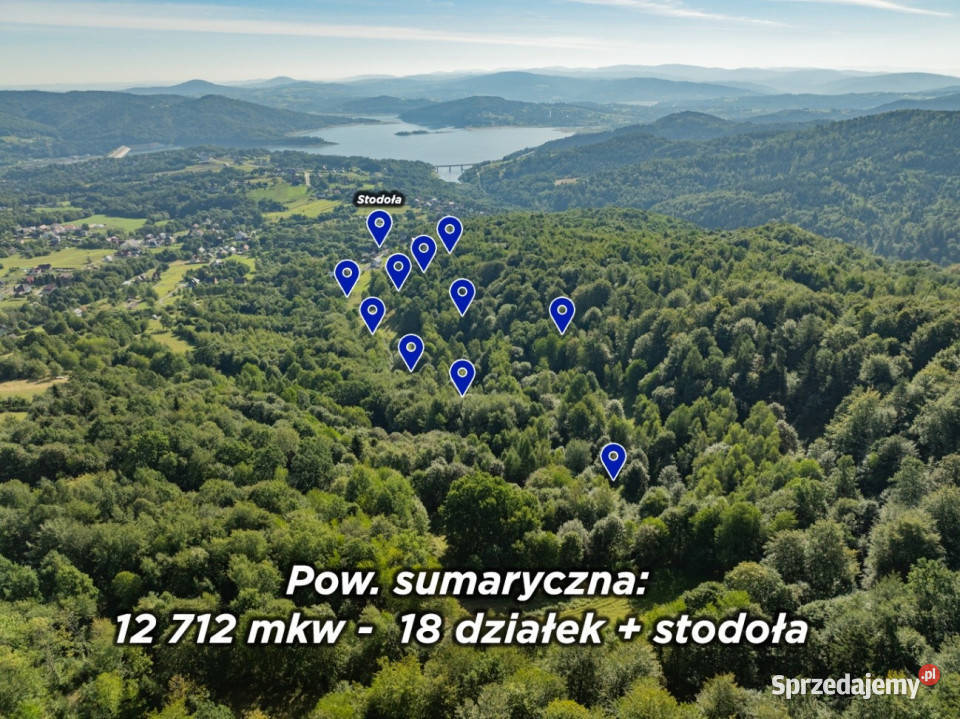 18 działek Koziniec 127 ha MN las Jezioro