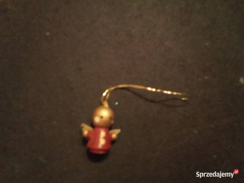 Drewniana zawieszka na choinkę aniołek ze mazowieckie