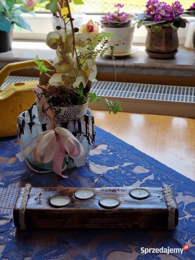 Świecznik 4 tealight Personalizowany prezent Pszów sprzedam