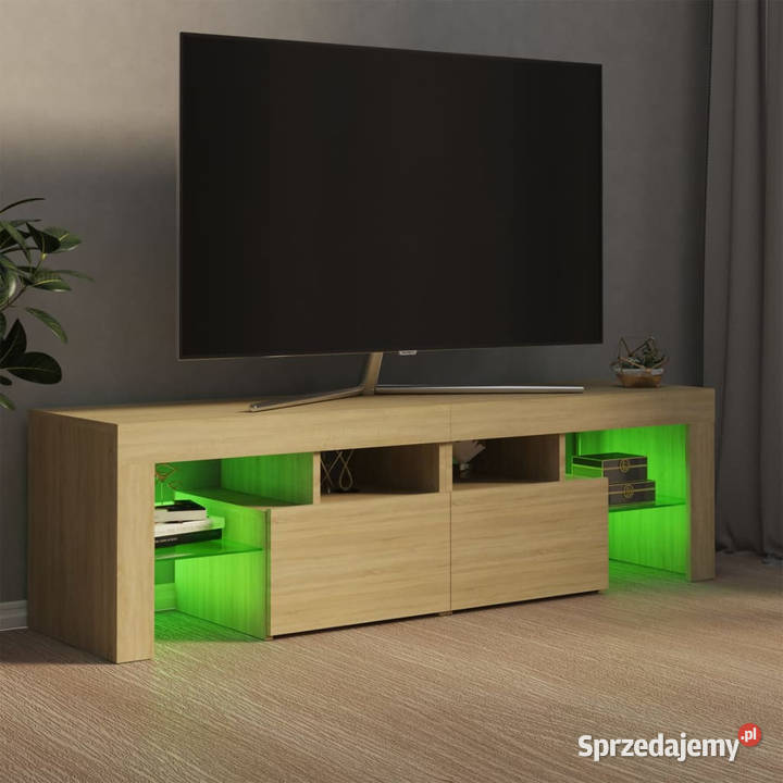 Szafka TV z oświetleniem LED dąb sonoma mazowieckie Warszawa