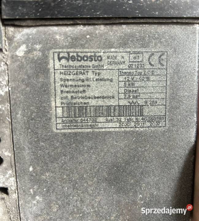WEBASTO Ogrzewanie Postojowe Bmw e39 30 Diesel