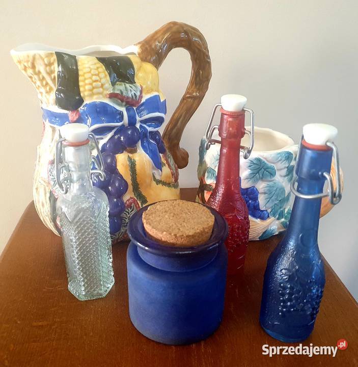Dzbanek i kubek ręcznie zdobione buteleczki Warszawa sprzedam