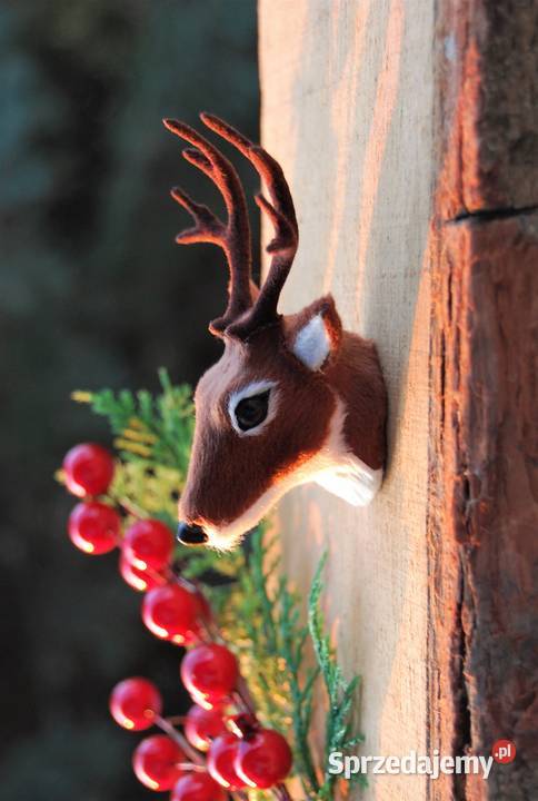Jeleń głowa jelenia poroże trofeum magnes 3D