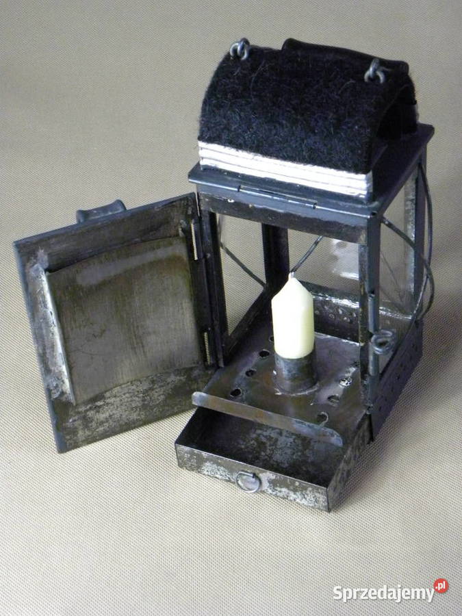Stara niemiecka strażacka lampa lampka świecowa Legnica