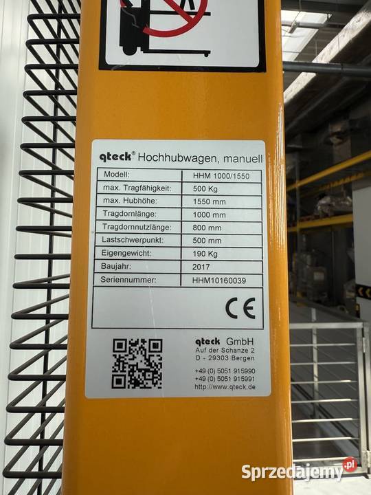 Wózek trzepienowy do rolek hydrauliczny ręczny