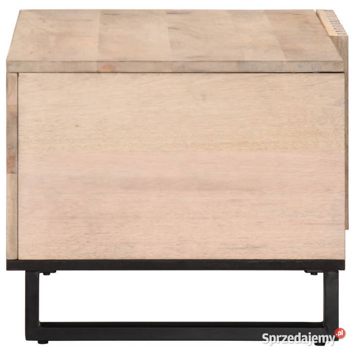Stolik kawowy biały 80x51x40 lite drewno mango Warszawa