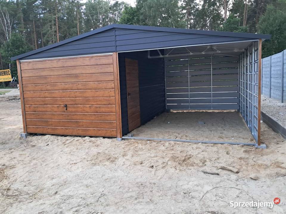 Garaż blaszany wiata Wzmocniony PROFILAMI Sprzedaż kujawsko-pomorskie Bydgoszcz