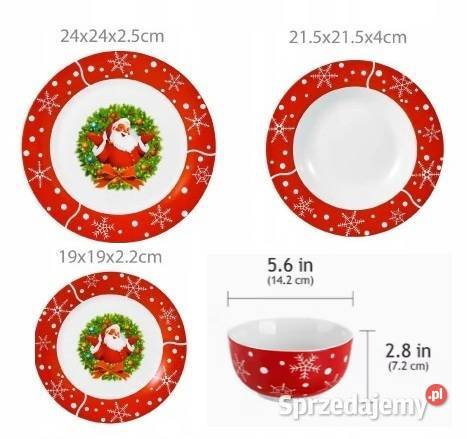 Zestaw obiadowy świąteczny Boże Narodzenie motyw Dom i Ogród Dęblin sprzedam