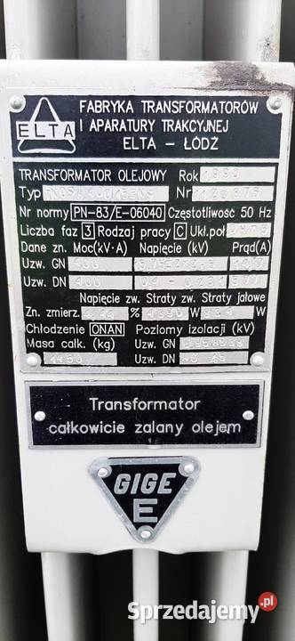 Transformator ELTA TNS0SA 40015ENS Szczecin sprzedam