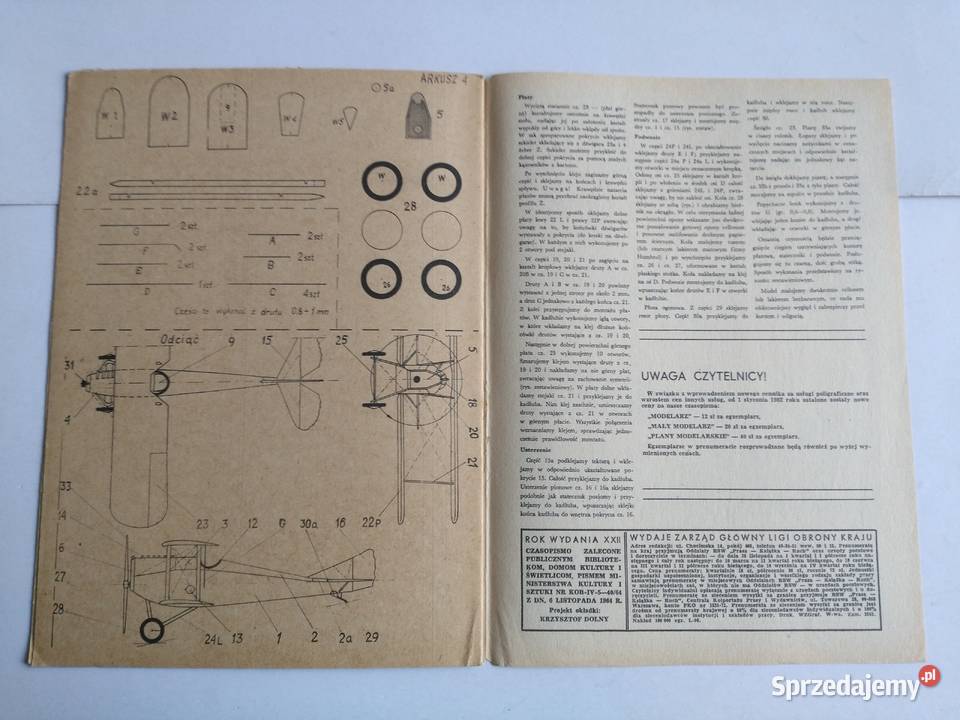 Mały Modelarz 111981 Samolot myśliwski Ansaldo śląskie Dąbrowa Górnicza