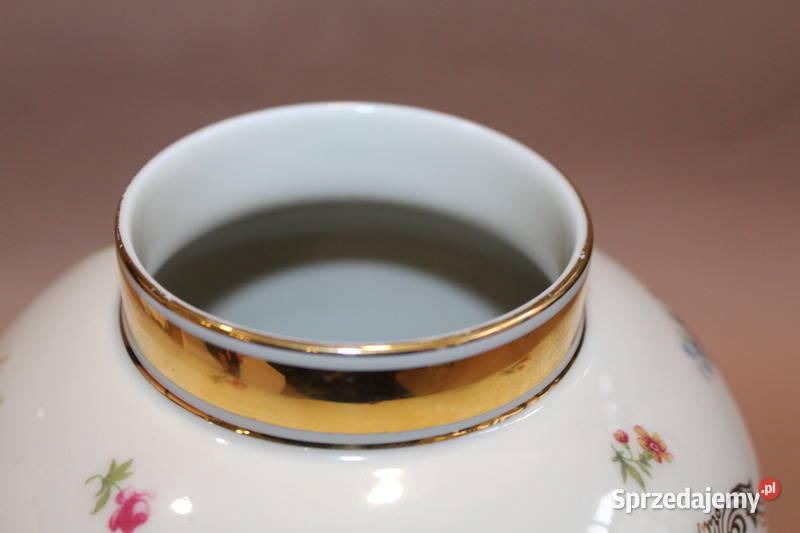 Porcelanowa amfora w kwiaty wys 27 472 Szczecin