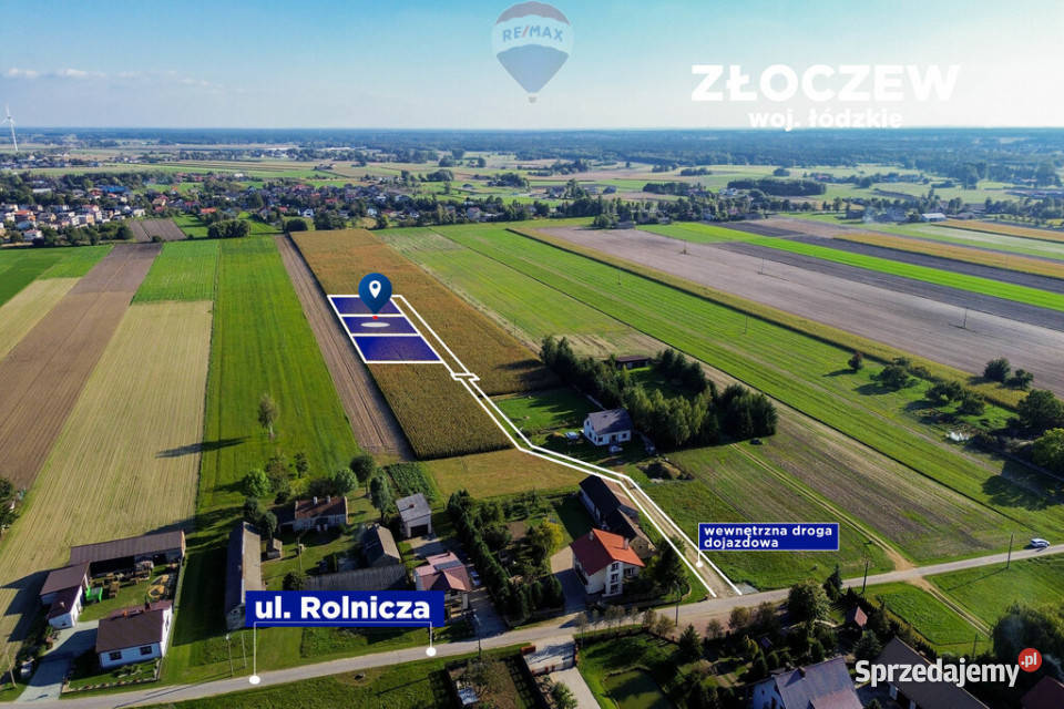 Kompleks trzech działek budowlanych łódzkie Złoczew