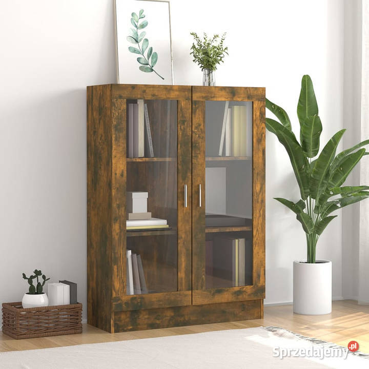 Witryna przydymiony dąb 825 x 305 x 115 WM815618 Kredensy i witryny Warszawa
