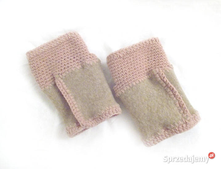 brązowe mitenki beżowe mitenki ciepłe mitenki Uniseks Rzeszów