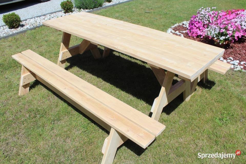 STÓŁ OGRODOWY 220 72 ŁAWKI 220 26 SOSNA drewno Milicz