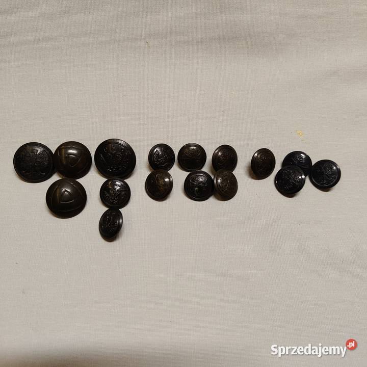 Guziki wojskowe z orzełkiem PKP wielkopolskie Września