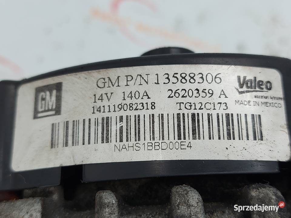 INSIGNIA ASTRA 20 CDTI A20DTE 140 15r alternator Układ elektryczny silnika Kielce